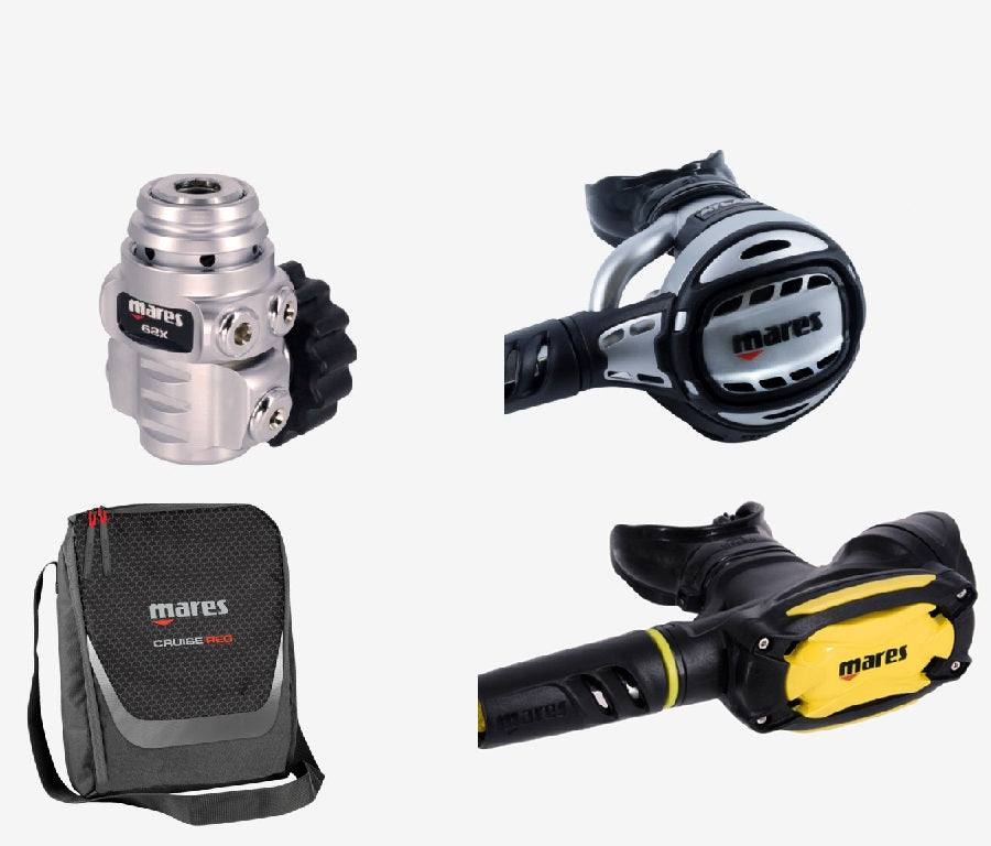 Set Erogatori Subacquei Mares Atlas 62X with octopus Mares SXS and Borsa Cruise regulator bag