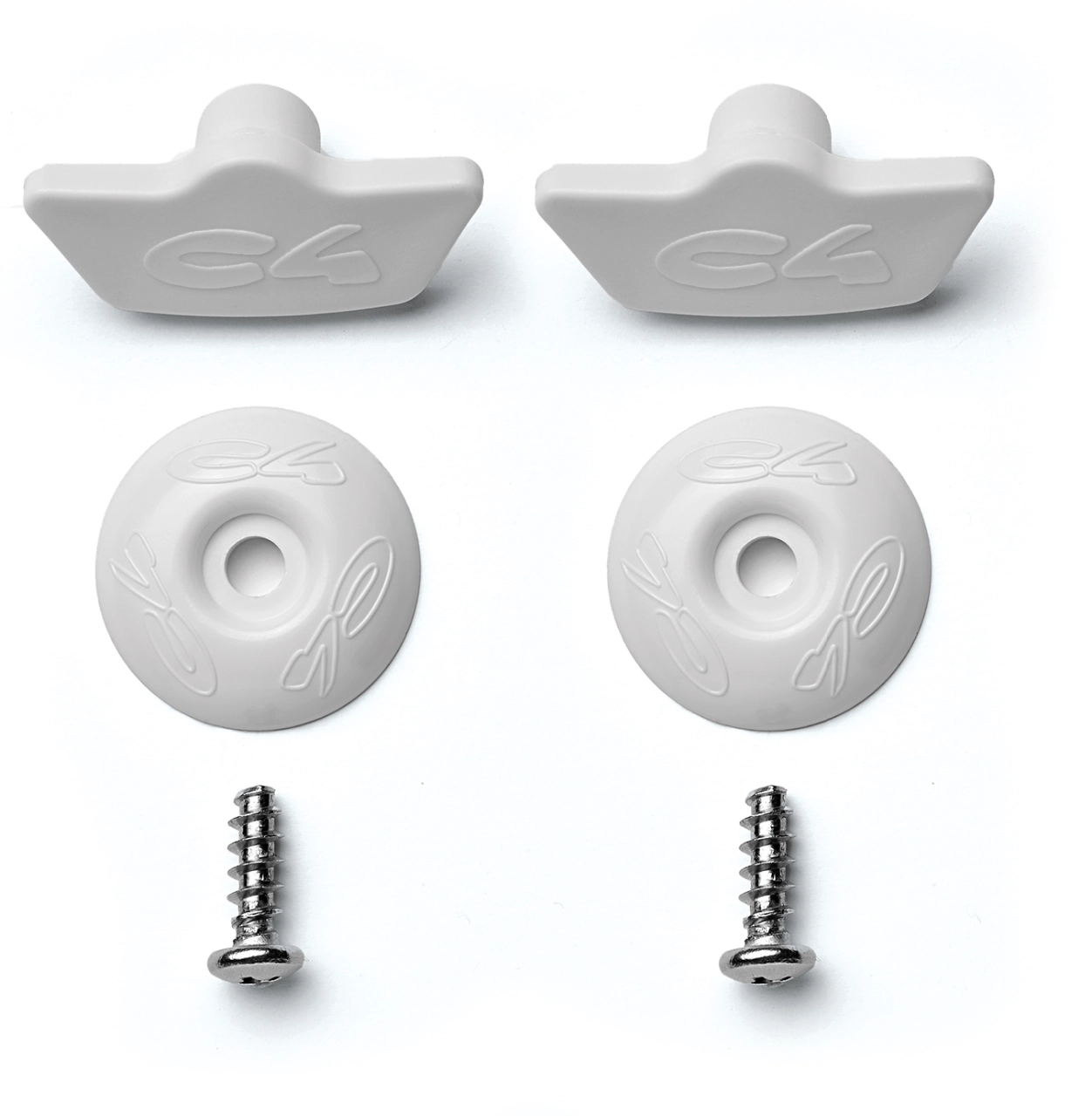 Kit viti di ricambio/assemblaggio per scarpette C4 400 Nella confezione: 2 tasselli in plastica, 2 viti autofilettanti in inox, 2 rondelle in plastica.