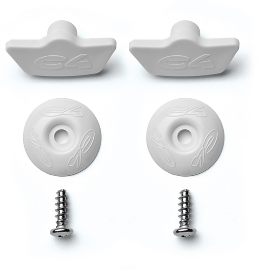 Kit viti di ricambio/assemblaggio per scarpette C4 400 Nella confezione: 2 tasselli in plastica, 2 viti autofilettanti in inox, 2 rondelle in plastica.
