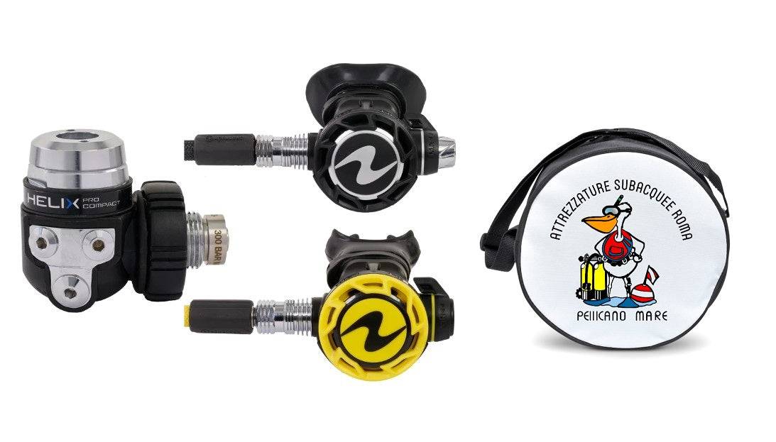 Set Erogatori Aqualung Helix Compact Pro piccolo e compatto per immersioni subacquee