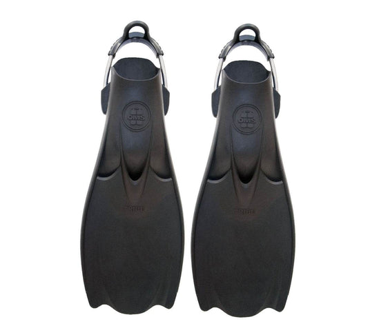 Pinne OMS Tribe tech in gomma solida con cinghioli in acciaio inox per immersioni tecniche